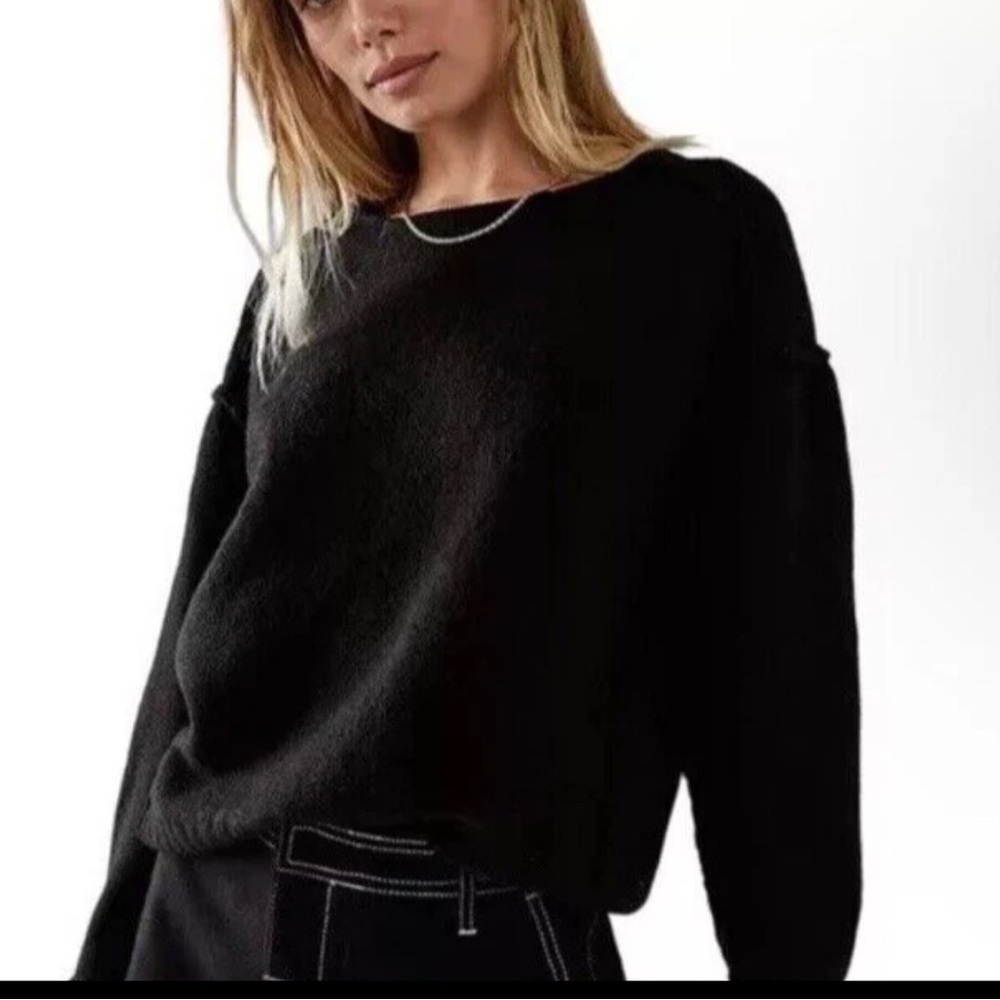 We The Free / Free People Care Eastwood Tunic Black Sweater Size XS, Retail $138